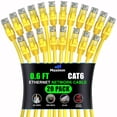 thumbnail image 1 of Maximm Cat 6 Ethernet Cable 0.6 ft (20-Pack) - High-Speed LAN Cable, Internet Cable, Patch Cable, and Network Cable - UTP, 10Gbps, 550MHz Ethernet Cord - Yellow, 1 of 8
