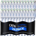 thumbnail image 1 of Cat 6 Ethernet Cable 0.9 Ft, 100% Pure Copper, Cat6 Cable (24 Pack) LAN Cable, Internet Cable, Patch Cable and Network Cable - UTP (White) 0.9 Foot, 1 of 7