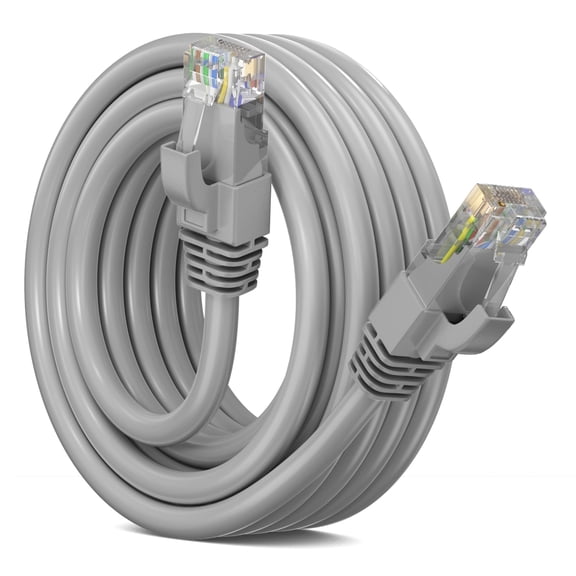 Maximm Cat 6 Ethernet Cable 10 ft – High-Speed LAN & Network Patch Cable, 10Gbps, 550 MHz, Gray UTP Cord – Gold-Plated RJ45 Connectors