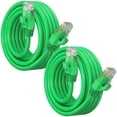 thumbnail image 1 of Maximm Cat 6 Ethernet Cable 12 ft (2-Pack) - High-Speed LAN Cable, Internet Cable, Patch Cable, and Network Cable - UTP, 10Gbps, 550MHz Ethernet Cord - Green, 1 of 8