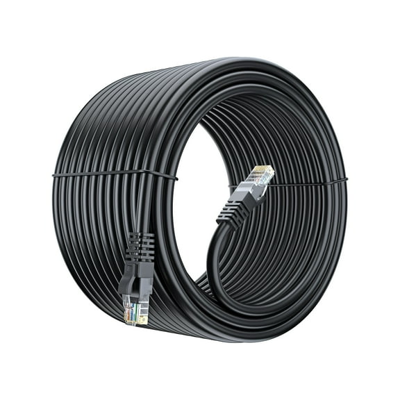Cat 6 Ethernet Cable 150 Ft, 100% Pure Copper, Cat6 Cable LAN Cable, Internet Cable, Patch Cable and Network Cable - UTP (Black) 150 Feet