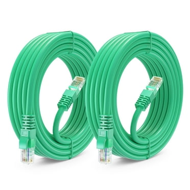 Maximm Cat 6 Ethernet Cable 20 ft (2-Pack) - High-Speed LAN Cable, Internet Cable, Patch Cable, and Network Cable - UTP, 10Gbps, 550MHz Cat6 Cable - Green