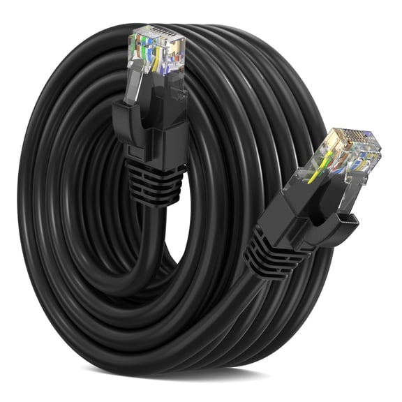 Maximm Cat 6 High Speed 10Gbps 550MHz UTP Ethernet Cable LAN Network Patch Cord for Routers Modems, 20 Ft, Black
