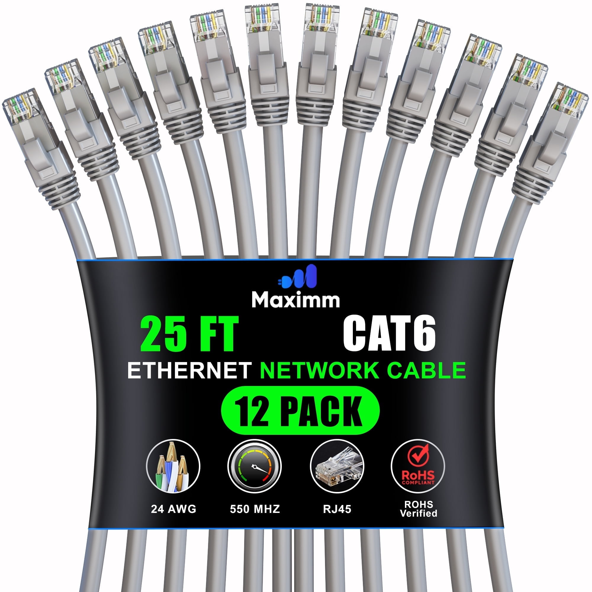 Maximm Ethernet Cable 500 Ft CAT6 High Speed Internet Network LAN Cable Cord Outdoor Waterproof Black - View #6
