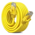 thumbnail image 1 of Maximm Cat 6 Ethernet Cable - 25 ft High-Speed LAN, Internet, Patch & Network Cable - UTP, 10Gbps, 550MHz Ethernet Cord - Yellow, 1 of 8