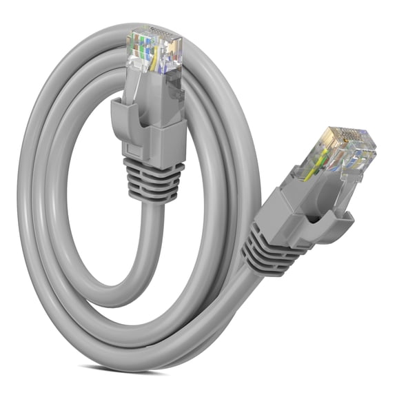 Maximm Cat 6 Ethernet Cable 3 ft - High-Speed LAN Cable, Internet Cable, Patch Cable, and Network Cable - UTP, 10Gbps, 550MHz Ethernet Cord - Gray