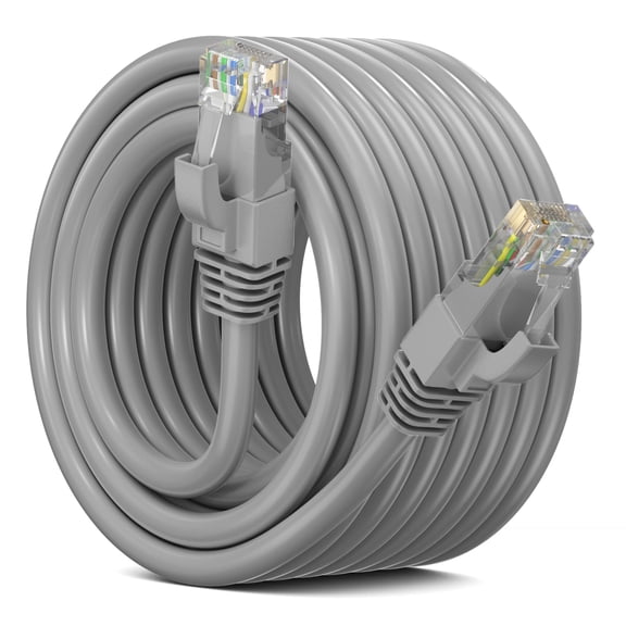 Maximm Cat 6 Ethernet Cable - 30 ft High-Speed LAN, Internet, Patch, and Network Cable - UTP, 10Gbps, 550MHz Ethernet Cord - Gray