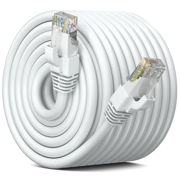 Maximm Cat6 Ethernet Cable 300 ft - High-Speed UTP LAN Network Patch Cord, RJ45, White, 1 pack
