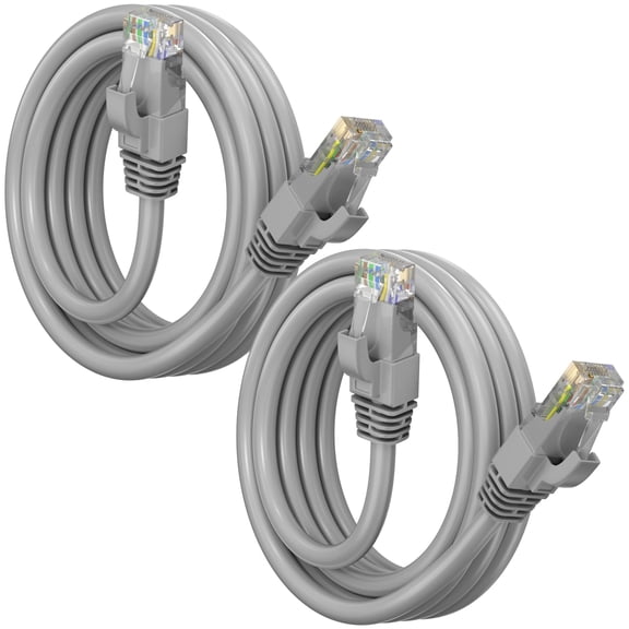 Maximm Cat 6 Ethernet Cable 4 ft (2-Pack) - High-Speed LAN Cable, Internet Cable, Patch Cable, and Network Cable - UTP, 10Gbps, 550MHz Ethernet Cord - Gray