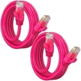 thumbnail image 1 of Maximm Cat 6 Ethernet Cable 4 ft (2-Pack) - High-Speed LAN Cable, Internet Cable, Patch Cable, and Network Cable - UTP, 10Gbps, 550MHz Ethernet Cord - Pink, 1 of 8