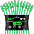 Maximm Cat 6 Cable 40 ft (12Pack) HighSpeed LAN Cable