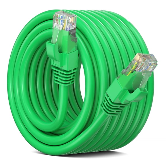 Maximm Cat 6 Ethernet Cable 50 ft - High-Speed LAN Cable, Internet Cable, Patch Cable, and Network Cable - UTP, 10Gbps, 550MHz Ethernet Cord - Green