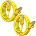 thumbnail image 1 of Maximm Cat 6 Ethernet Cable 6 ft (2-Pack) - High-Speed LAN Cable, Internet Cable, Patch Cable, and Network Cable - UTP, 10Gbps, 550MHz Ethernet Cord - Yellow, 1 of 8