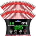 thumbnail image 1 of Maximm Cat 6 Ethernet Cable 6 Ft, (50-Pack) Cat6 Cable, LAN Internet and Network - UTP (Red) 6 Feet, 1 of 8