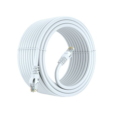 Maximm Cat6 Ethernet Cable - 50 Ft, 100% Pure Copper, LAN, Internet, Patch and Network Cable - UTP (White) 50 Feet
