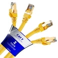 thumbnail image 1 of Maximm Cat7 Ethernet Cable - 25FT - 2 Pack - Yellow - 10Gbps - 600Mhz High Speed Double Shielded UTP, Patch and Network Cable, 1 of 7
