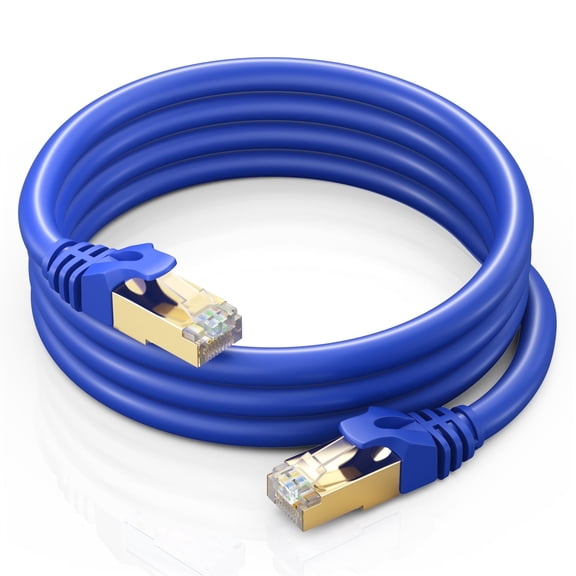 Cat 7 Ethernet Cable 4 ft - High-Speed Cat7 Internet & Network LAN Patch Cables, RJ45 Connectors - Perfect for Gaming, Streaming, and More (Blue)