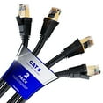 thumbnail image 1 of Cat8 Ethernet Cable - 1.5FT - 2 Pack - Black - with A Gold Plated RJ45-40Gbps - 2000Mhz High Speed Double Shielded UTP, Patch and Network Cable, 1 of 7