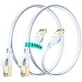 thumbnail image 1 of Cat 8 Ethernet Cable 25 ft, Flat Cable with Gold-Plated RJ45 Connector, LAN Internet Cable, Network Cable for Modems, Routers, High Speed, Black, 1 of 7