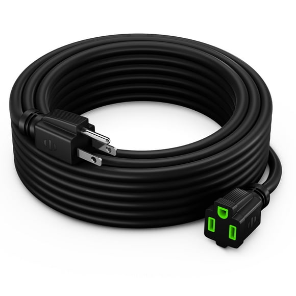 Maximm EX-F-25BK 16 Gauge 25' Black 1 Outlet Heavy Duty Extension Cord