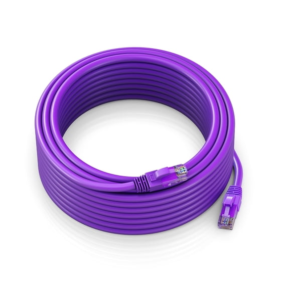 Ethernet Cable 100 ft CAT6 High Speed Internet Network LAN Cable Cord, Outdoor Waterproof (Purple)