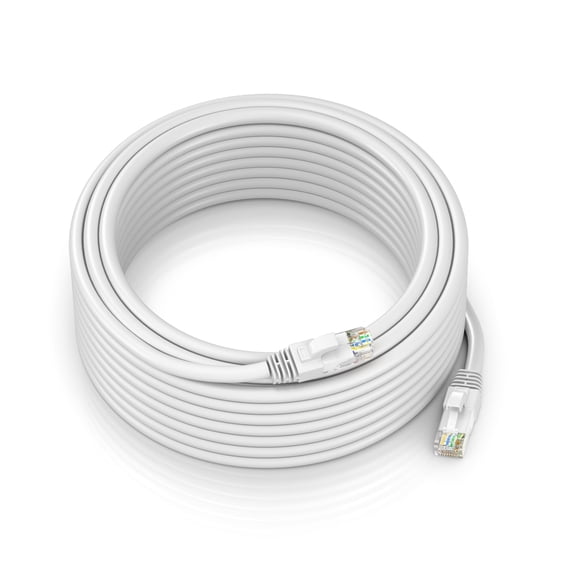 Ethernet Cable 100 ft CAT6 High Speed Internet Network LAN Cable Cord, Outdoor Waterproof (White)