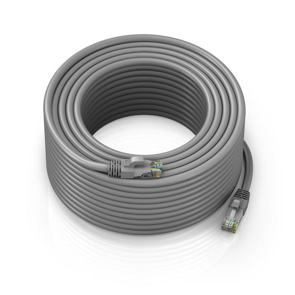 Ethernet Cable 300 ft CAT6 High Speed Internet Network LAN Cable Cord, Outdoor Waterproof (Gray)