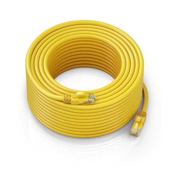 Ethernet Cable 300 ft CAT6 High Speed Internet Network LAN Cable Cord, Outdoor Waterproof (Yellow)