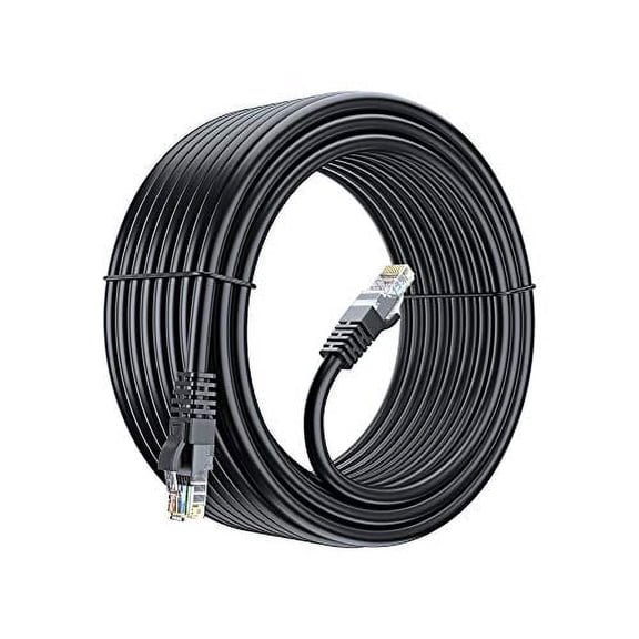 Cat 6 Ethernet Cable 40 Ft, 100% Pure Copper, Cat6 Cable LAN Cable, Internet Cable, Patch Cable and Network Cable - UTP (Black) 40 Feet