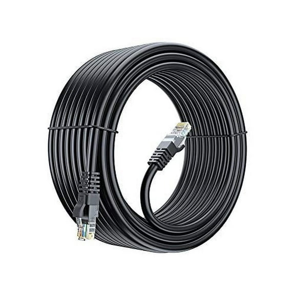 Cat 6 Ethernet Cable 40 Ft, 100% Pure Copper, Cat6 Cable LAN Cable, Internet Cable, Patch Cable and Network Cable - UTP (Black) 40 Feet