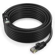 Maximm 40 ft Cat6 Outdoor Waterproof Ethernet Lan Network Cable, Black