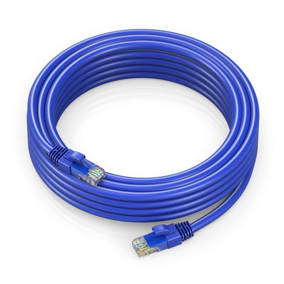 Ethernet Cable 50 ft CAT6 High Speed Internet Network LAN Cable Cord, Outdoor Waterproof (Blue)