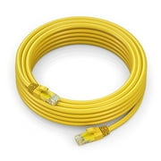 Ethernet Cable 50 ft CAT6 High Speed Internet Network LAN Cable Cord, Outdoor Waterproof (Yellow)