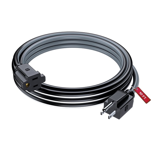 Maximm Extension Cord 10 ft, Extension Cord,16 Gauge, Heavy Duty Extension Cord (Black, White and Gray) ETL Listed