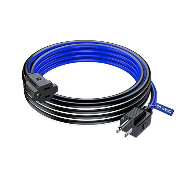 Maximm Extension Cord 15 ft, Extension Cord,16 Gauge, Heavy Duty Extension Cord (Black, White and Blue) ETL Listed
