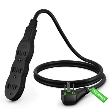 Maximm Extension Cord 2 ft, Extension Cord with Multiple Outlets (3 Outlets), Outlet Extender with Indoor Wire, Multi Plug Outlet 125V, 3 Prong Extension Cord, ETL Listed, Black