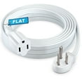 thumbnail image 1 of Maximm Extension Cord (20 Feet) 1 Outlet Flat Wire, 3-Prong 45° Angled Flat Plug, 16 AWG Power Cord - UL Certified (White), 1 of 5