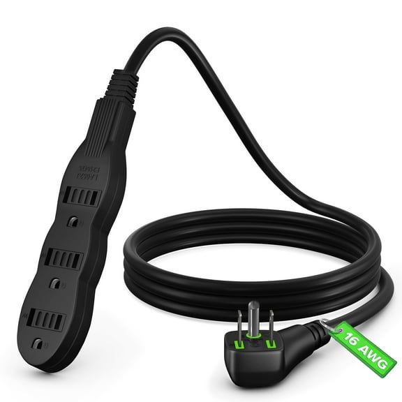 Maximm Extension Cord 3 ft, Extension Cord with Multiple Outlets (3 Outlets), Outlet Extender with Indoor Wire, Multi Plug Outlet 125V, 3 Prong Extension Cord, ETL Listed, Black