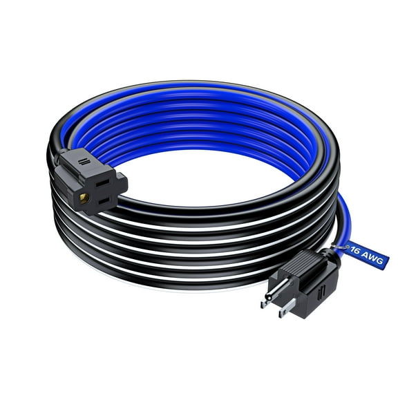 Maximm Extension Cord 30 ft, Extension Cord,16 Gauge, Heavy Duty Extension Cord (Black, White and Blue) ETL Listed