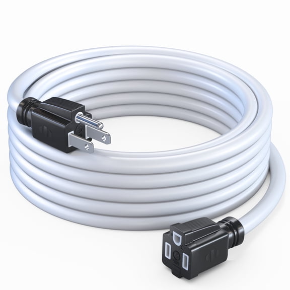 Maximm Extension Cord 6 Ft  White Indoor & Outdoor Power Cords, 16 AWG SJTW, Heavy Duty, ETL Listed, Grounded 3-Prong  Extension Cable for Home, Office & Garage