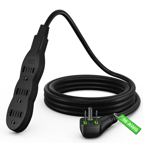 Maximm Extension Cord 6 ft, Extension Cord with Multiple Outlets (3 Outlets), Outlet Extender with Indoor Wire, Multi Plug Outlet 125V, 3 Prong Extension Cord, ETL Listed, Black