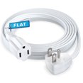 thumbnail image 1 of Maximm Extension Cord Heavy Duty (10 Feet) Flat Wire 3-Prong Flat Plug, 14 AWG Power Cord - UL Certified, White, Ideal for Home and Office Use, Appliances, Electronics, Power Tools, 1 of 5