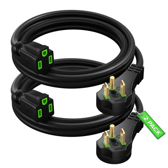 Maximm 3 Foot Slim Flat Plug Extension Cord 16 AWG Low Profile Power Cable Black 2 Pack