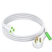 Maximm Flat Plug Extension Cord 4 ft with Slim Space-Saving Plug Design, Low Profile Extension Cord 16AWG White