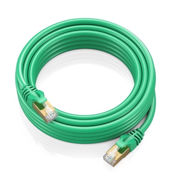 Cat 7 Ethernet Cable 20 ft - High-Speed Cat7 Internet & Network LAN Patch Cables, RJ45 Connectors - Perfect for Gaming, Streaming, and More (Green)
