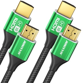 Maximm HDMI 2.1 Cable 8 Feet, Green, 2 pack, 8K 60Hz 4K 120Hz Ultra High Speed, 48Gbps, eARC, Dolby Vision
