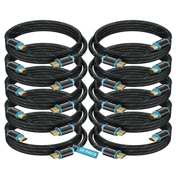 Maximm 4K HDMI Cable 10 Pack 4 Feet – High-Speed HDMI Cord 18 Gbps, Supports 4K 60Hz, Nylon Braided