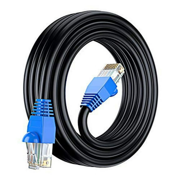 Maximm Maximm Cat6 Heavy Duty Outdoor Cable 50 Ft - Black - Zero Lag Pure Copper, Waterproof Ethernet Cable Suitable For Direct Burial Installations. Electronic_Cable
