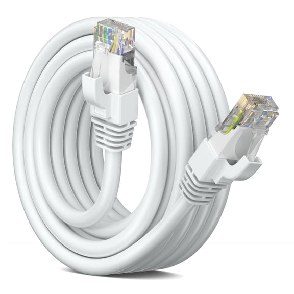 Ethernet Cable 10 ft CAT6 High Speed Internet Network LAN Cable Cord, Outdoor Waterproof (White)