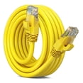 thumbnail image 1 of Ethernet Cable 10 ft CAT6 High Speed Internet Network LAN Cable Cord, Outdoor Waterproof (Yellow), 1 of 8